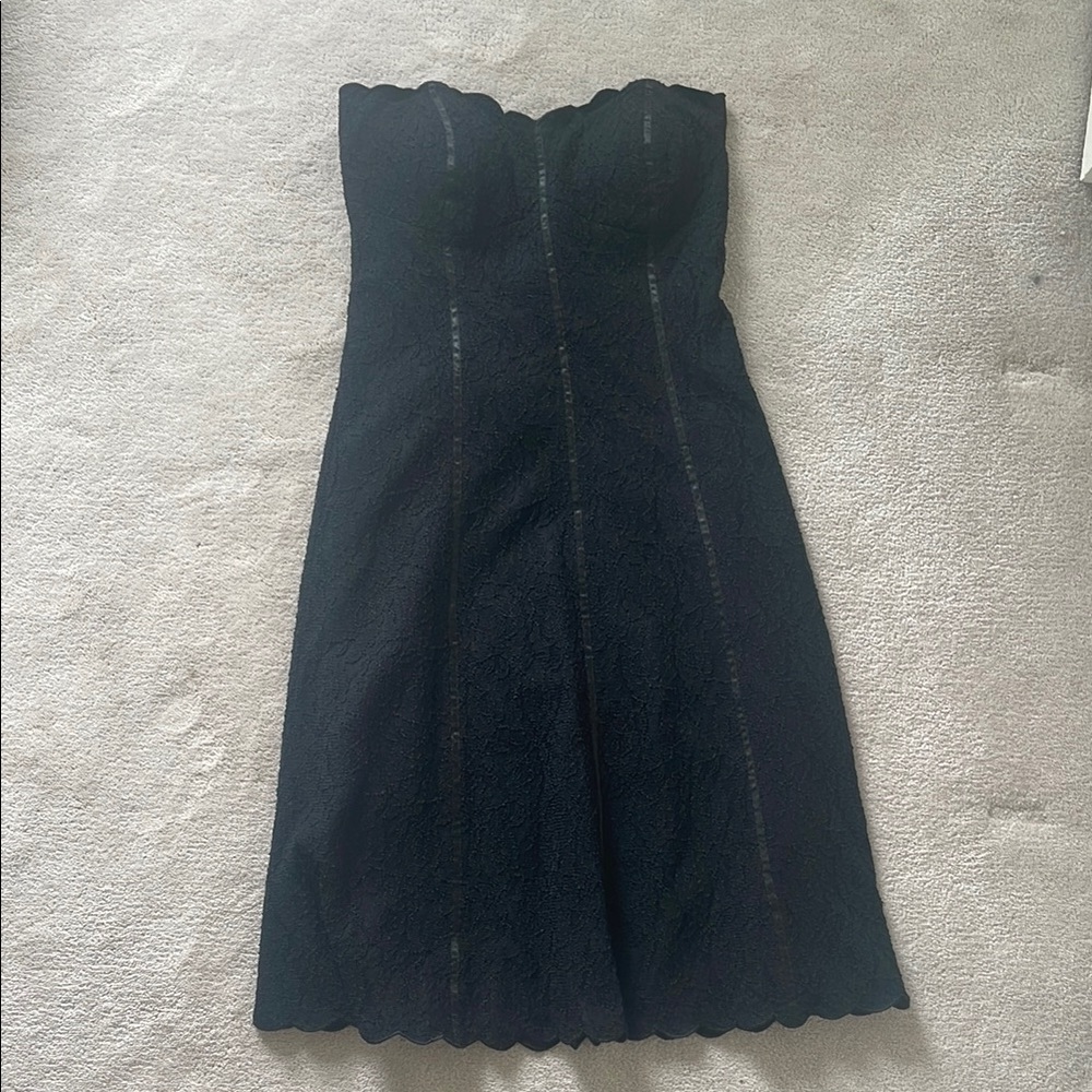 White House Black Market Black Strapless Sheath Dress